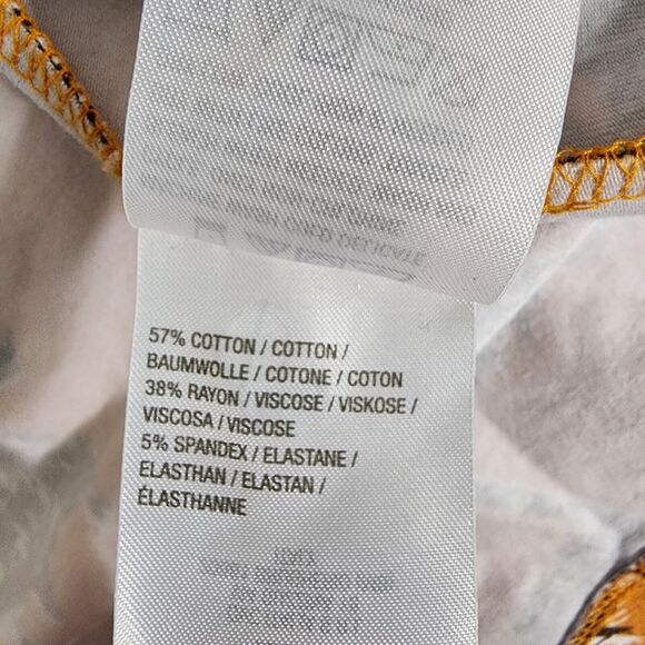 Denim & Co Women Top Medium Printed Jersey V Neck Short Sleeve Palm Tree A379753 - Picture 10 of 10